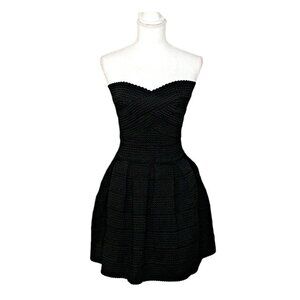 Fab'rik Womens Black Sleeveless Strapless Sweetheart Neck Fit & Flare Dress Sz S